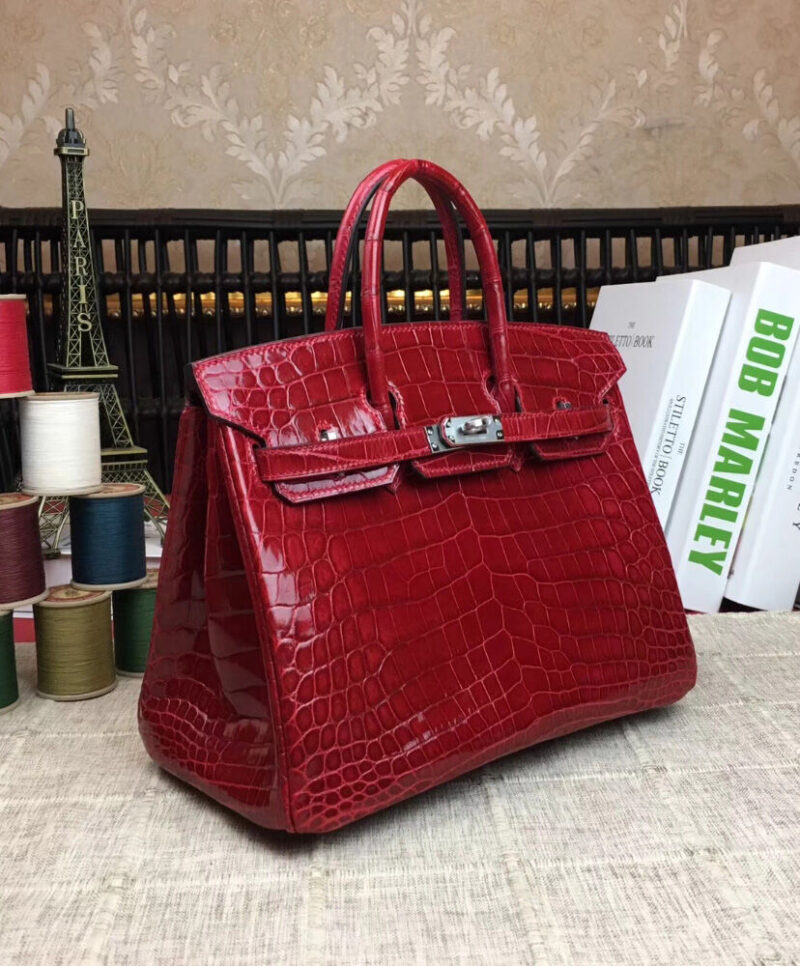 Hermes Birkin 25 Crocodile leather Red